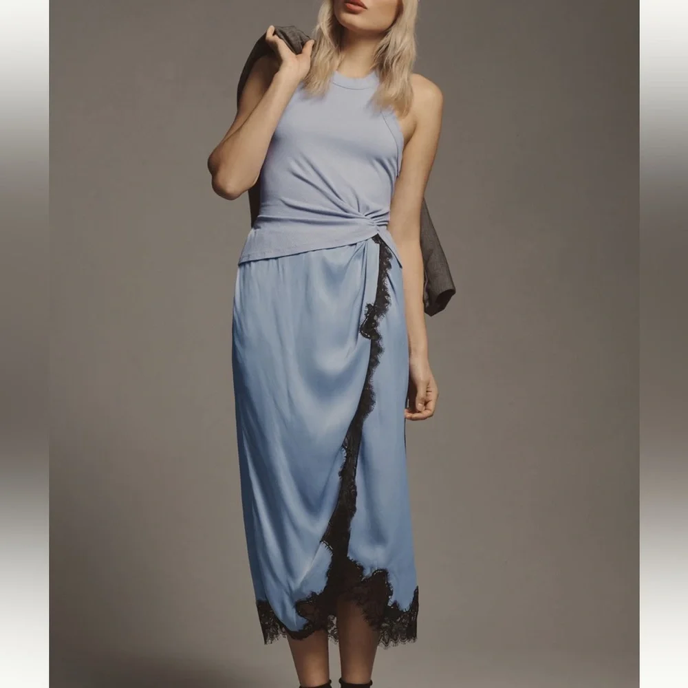 NWT Anthropologie twofer slip midi dress - Picture 2 of 6